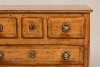 MISSONNIER - Louis XV style cherrywood chest...
