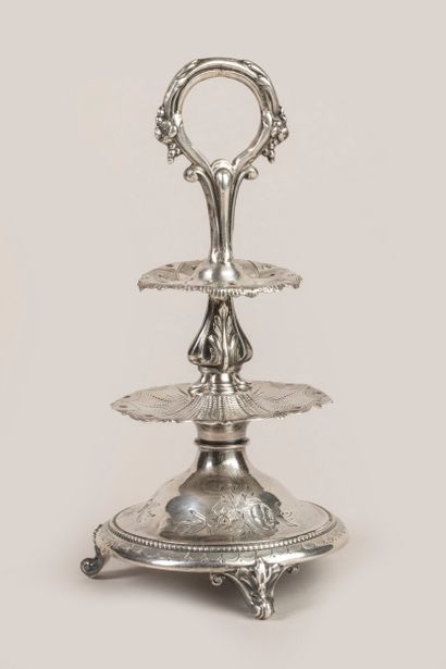 Tripod silver spade-holder 950°/°° with two...