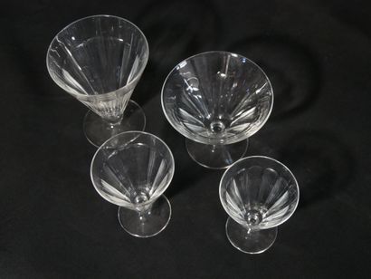 Set of crystal glasses: - 18 white wine glasses...