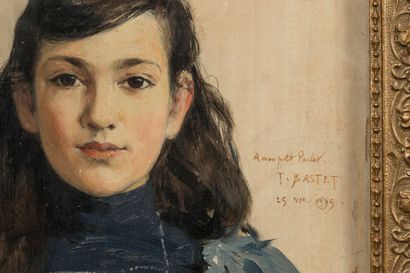 Tancrède BASTET 
Portrait of a young girl,
Oil...