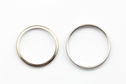 Two wedding rings in white gold (750 thousandths)....