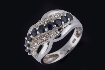 Band ring in white gold (750 thousandths)...