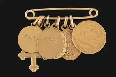 Lot de bijoux en or jaune (750 millièmes)....