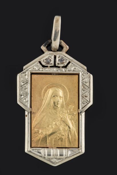 Médaille Sainte Thérèse en or jaune (750...