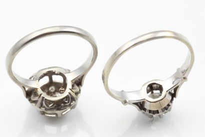 Two rings in white gold (750 thousandths)...