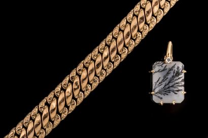 Deux bijoux or jaune (750 millièmes): 
-...