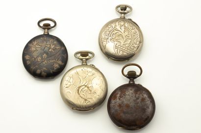 Ensemble de quatre montres à gousset, dont...