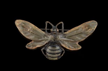 Broche en corne figurant un insecte « Abeille...