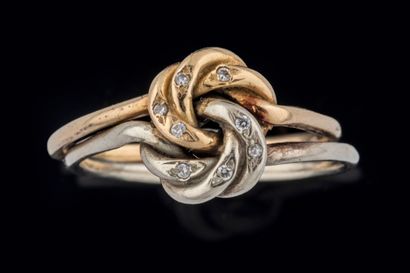 Accidental double twisted ring with coiled...