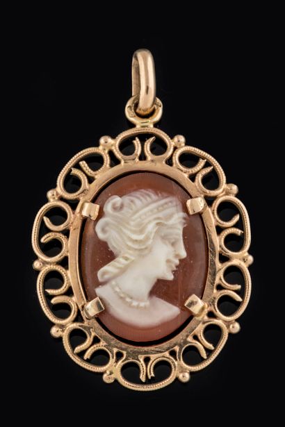 Pendant featuring a cameo with a woman's...