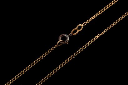 Worn gourmette chain in yellow gold (750...