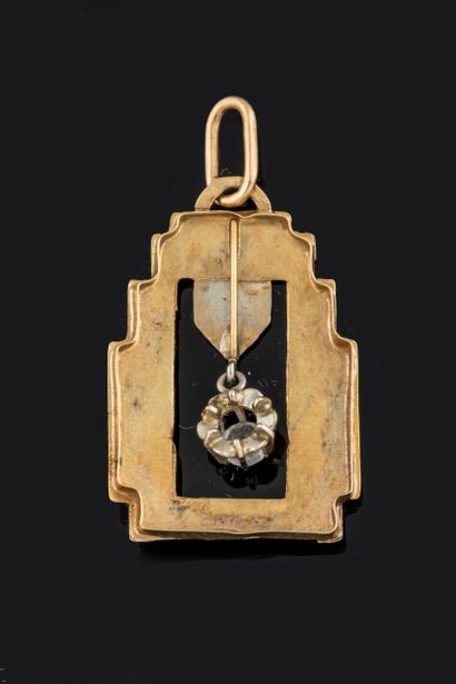 Early 20th-century rectangular stepped pendant...