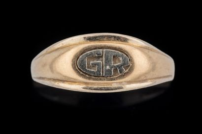 Chevalière GR or jaune et or gris (750 millièmes)....
