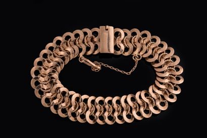 Bracelet souple anneaux entrelacés et fils...