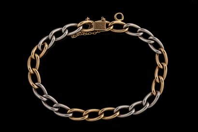 Bracelet with 3 alternating links in rose...