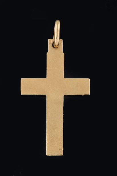 Croix, les branches plates en or jaune (750...