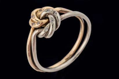 Accidental double twisted ring with coiled...