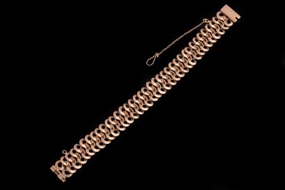 Bracelet souple anneaux entrelacés et fils...