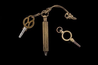 * 3 clefs en métal doré.
