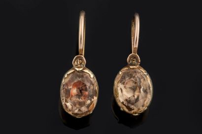 Pair of yellow gold/white gold (750 thousandths)...
