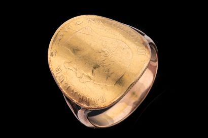 Bague pièce de 10 Francs or Napoléon III...