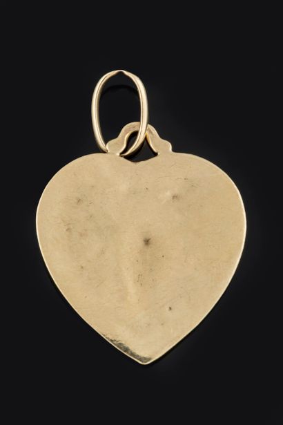 Yellow and pink gold (750 thousandths) heart-shaped...