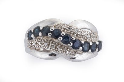 Band ring in white gold (750 thousandths)...
