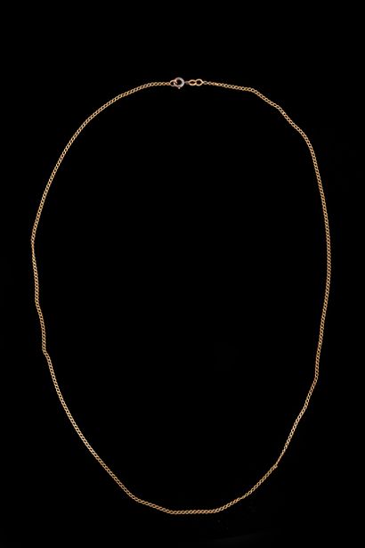 Worn gourmette chain in yellow gold (750...
