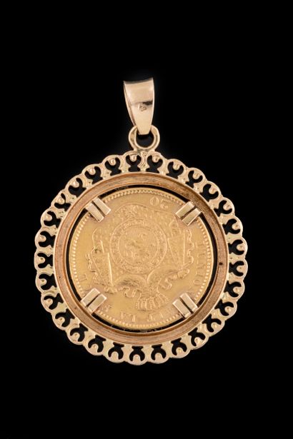 Pendentif pièce de 20 Francs or Léopold II...