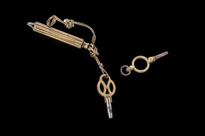 * 3 clefs en métal doré.