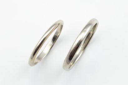 Two wedding rings in white gold (750 thousandths)....
