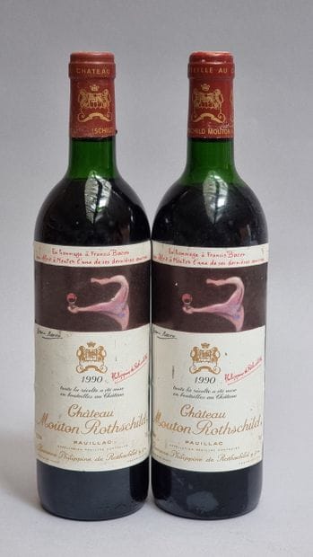2 B CHATEAU MOUTON ROTHSCHILD 1990 GCC1 Pauillac...
