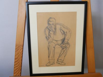 DELIONIS
Seated Man,
Black-and-white pencil...
