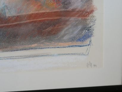 Daniel MARINGUE, 
Abstraction,
Pastel, signed...