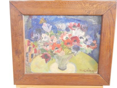 M. CHIROL
Nature morte aux fleurs,
Huile...