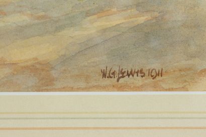 W.G. LEWIS 
Haystacks, 1911,
Watercolor,...