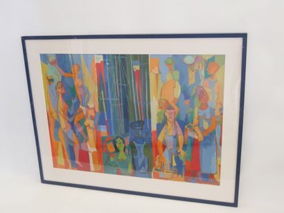 Yves ALIX (1890-1969)
Scène animée
Gouache,...