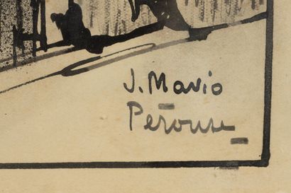J. Mario PEROUSE
L’arrêt du tramway,
Dessin...