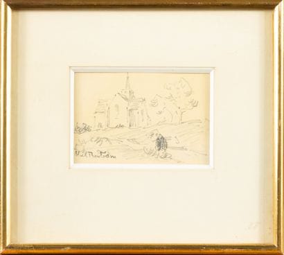 Abel BERTRAM (1871 - 1954)
Près de l'église,
Dessin...