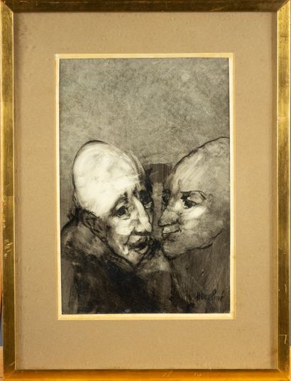 HEAULME
Two Heads,
Ink wash, 30 x 19 cm