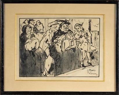 J. Mario PEROUSE
L’arrêt du tramway,
Dessin...