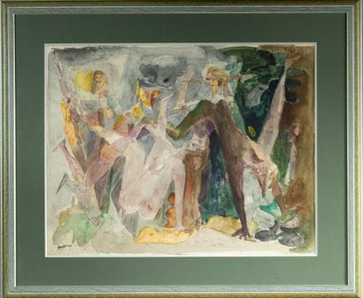 Jean AUJAME (1905 - 1965)
Bacchanale claire,
Aquarelle,...
