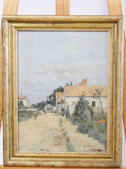 Jules PETILLON
 (1845 - 1899)
Village animé

Huile...