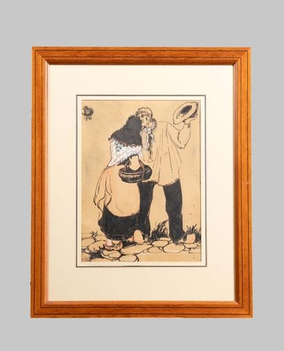 Attribué à Victor FONTFREYDE
La Bise,
Dessin...