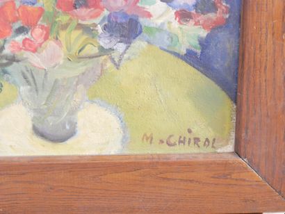 M. CHIROL
Nature morte aux fleurs,
Huile...