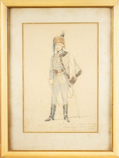 HUSSARD 
Aquarelle, signée en bas à droite...