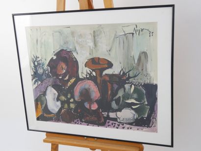 Jean AUJAME
Mushrooms,
Watercolor, signed...