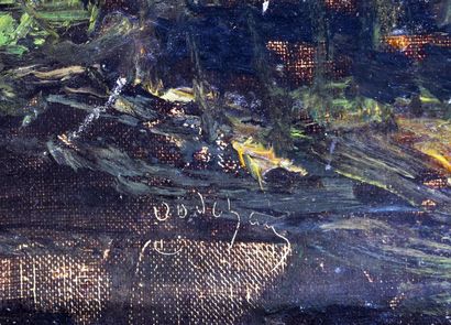 GODCHAUX
Paysage animé au pont,
Hst sbc,...