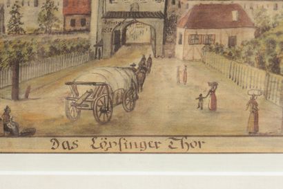 DAS LOHRINGER THOR
Dessin aquarellé, monogrammé...