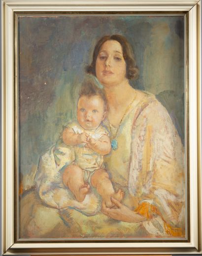 Paul ROSNER (1875 - 1956)
Mère et enfant,
Huile...